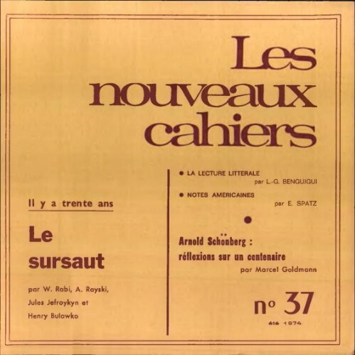 Les Nouveaux Cahiers N°037 (Eté 1974)